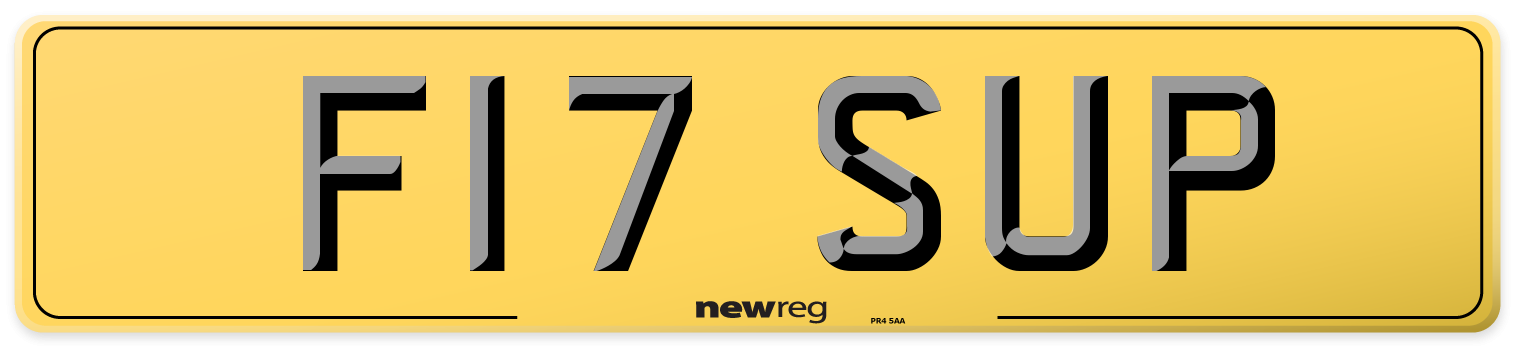 F17 SUP Rear Number Plate