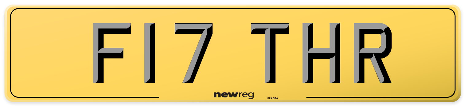 F17 THR Rear Number Plate