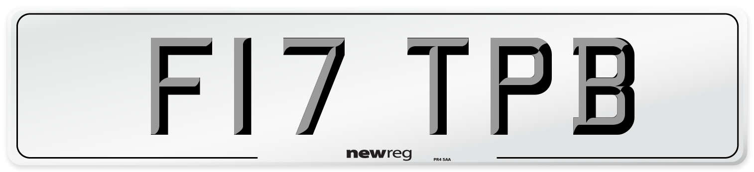 F17 TPB Front Number Plate