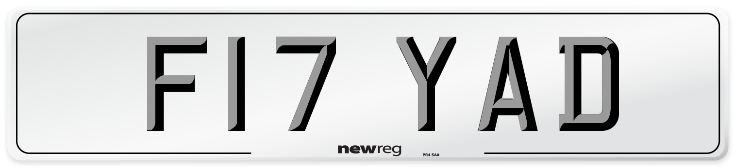 F17 YAD Front Number Plate