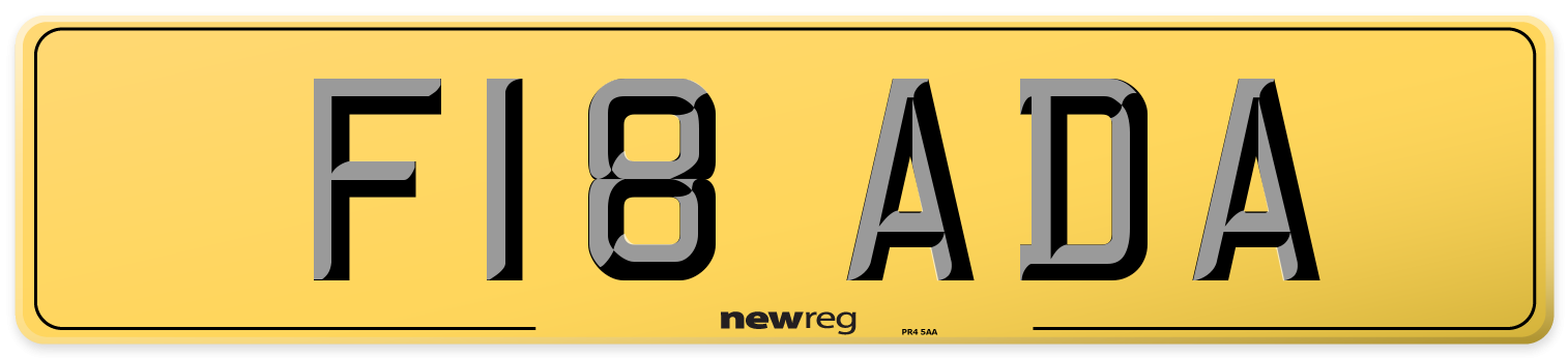 F18 ADA Rear Number Plate