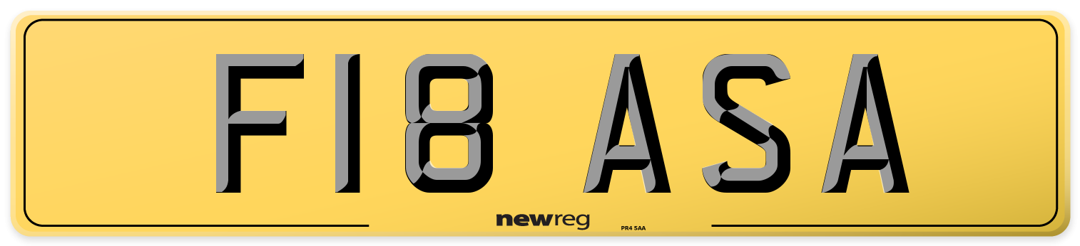 F18 ASA Rear Number Plate