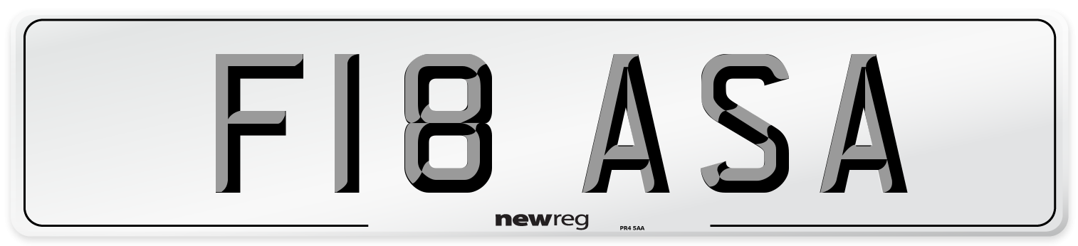 F18 ASA Front Number Plate