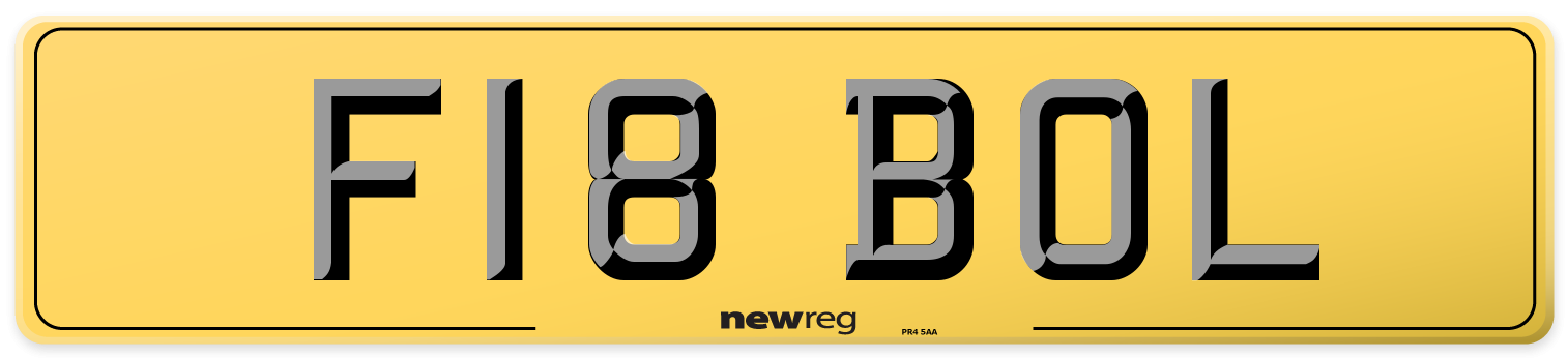 F18 BOL Rear Number Plate
