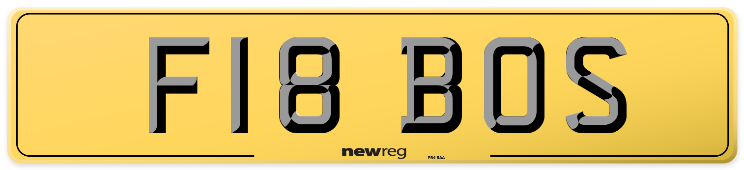 F18 BOS Rear Number Plate