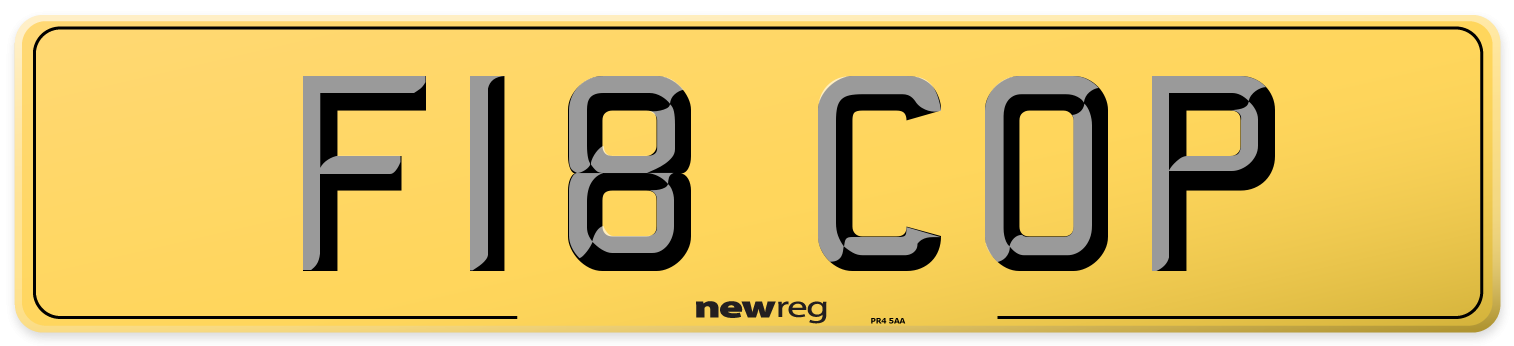 F18 COP Rear Number Plate