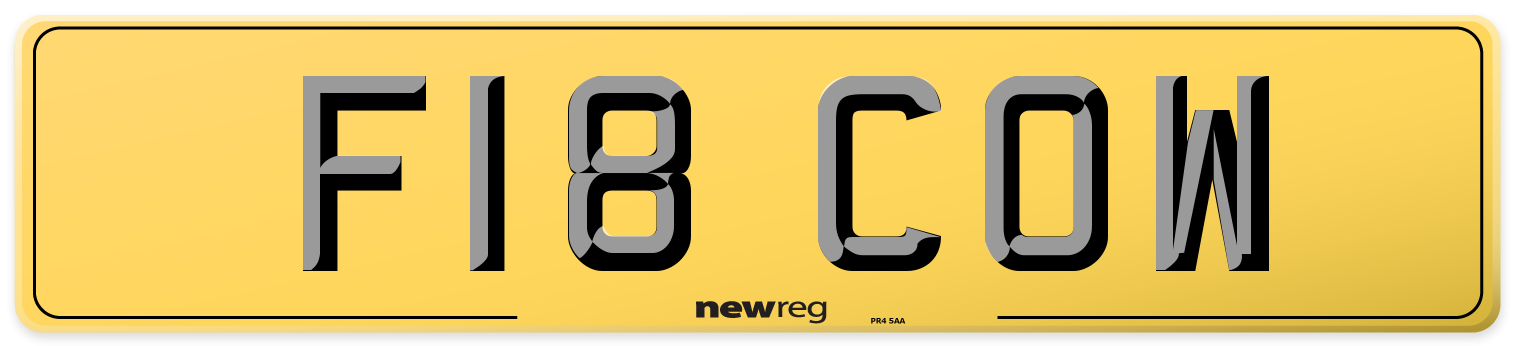 F18 COW Rear Number Plate