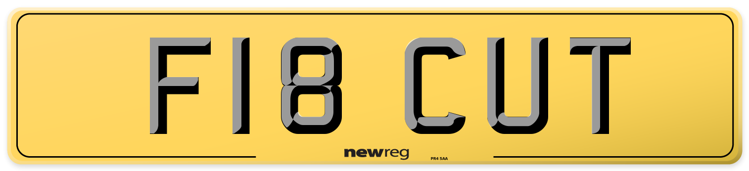 F18 CUT Rear Number Plate