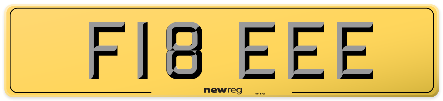 F18 EEE Rear Number Plate