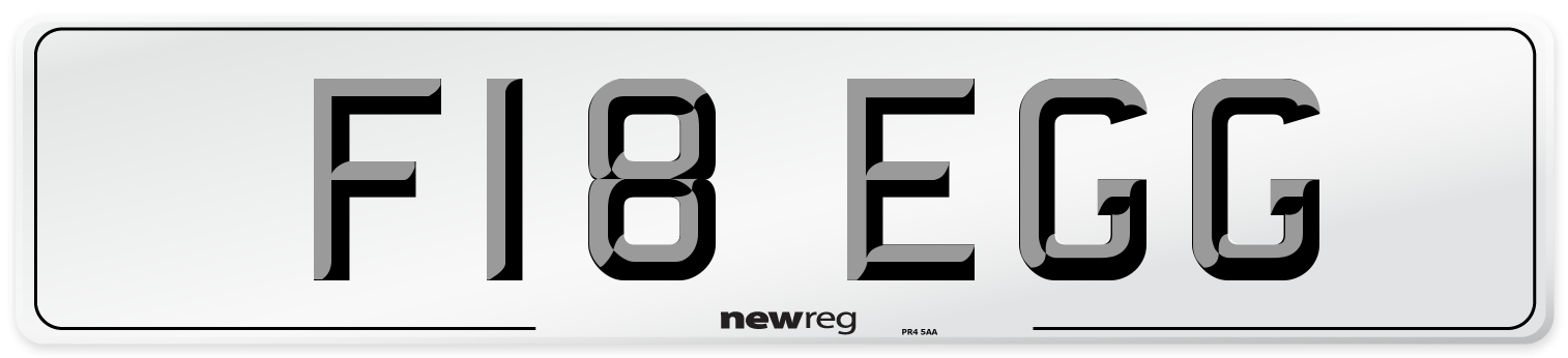 F18 EGG Front Number Plate