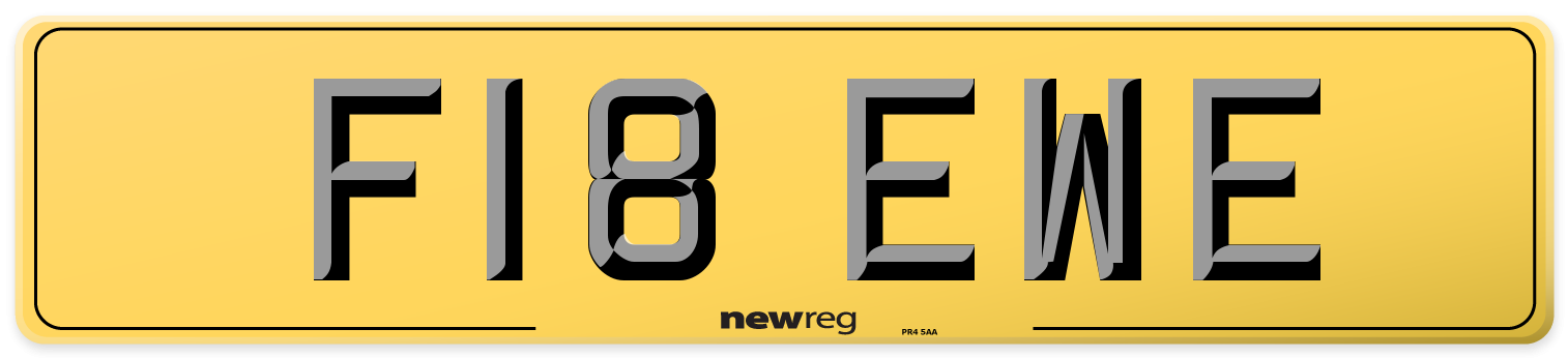 F18 EWE Rear Number Plate