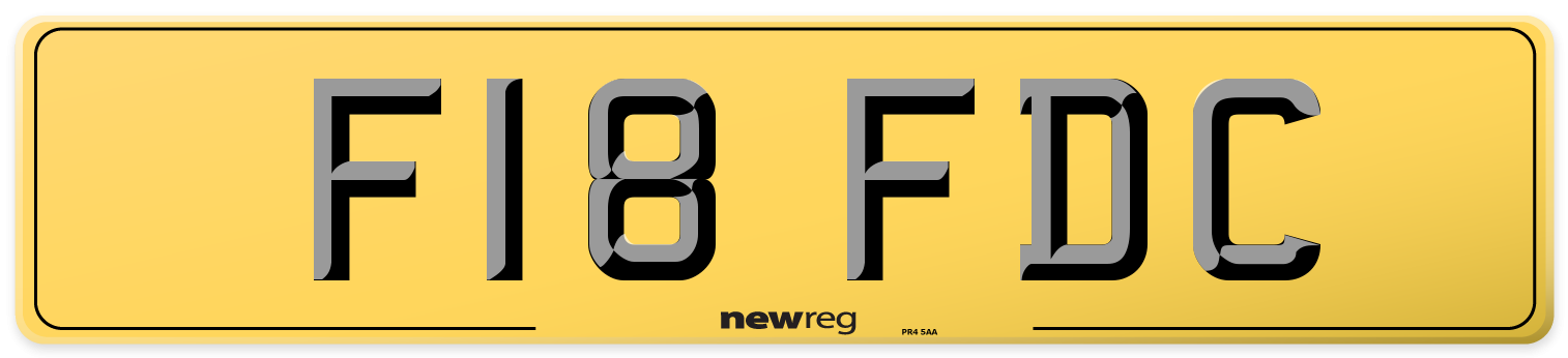 F18 FDC Rear Number Plate