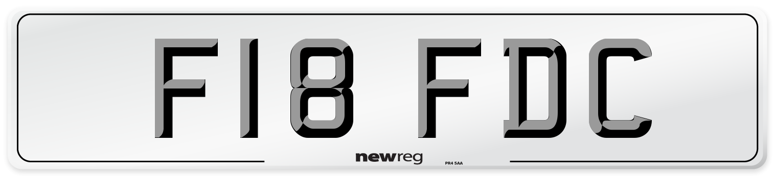 F18 FDC Front Number Plate