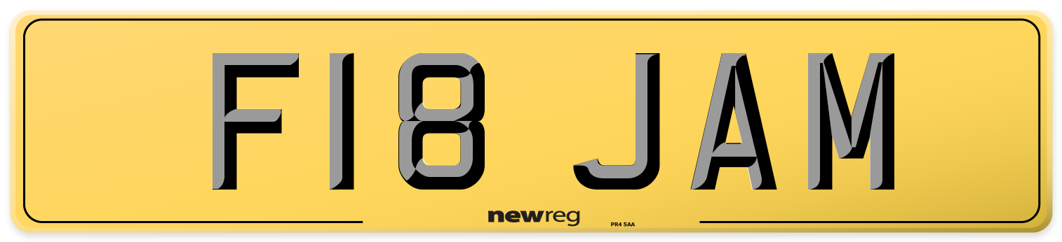 F18 JAM Rear Number Plate