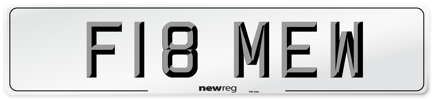 F18 MEW Front Number Plate