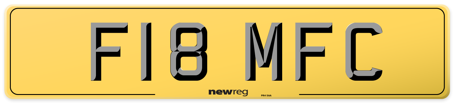 F18 MFC Rear Number Plate