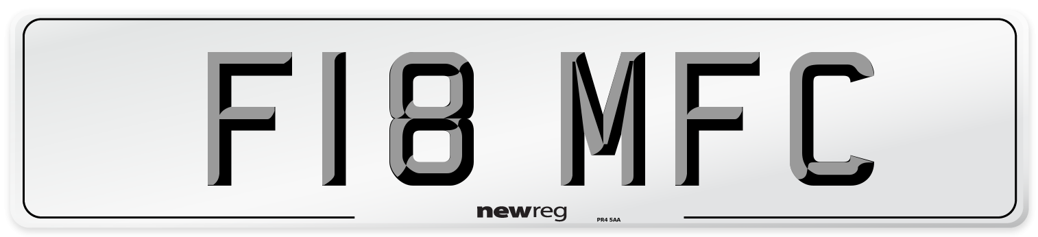 F18 MFC Front Number Plate