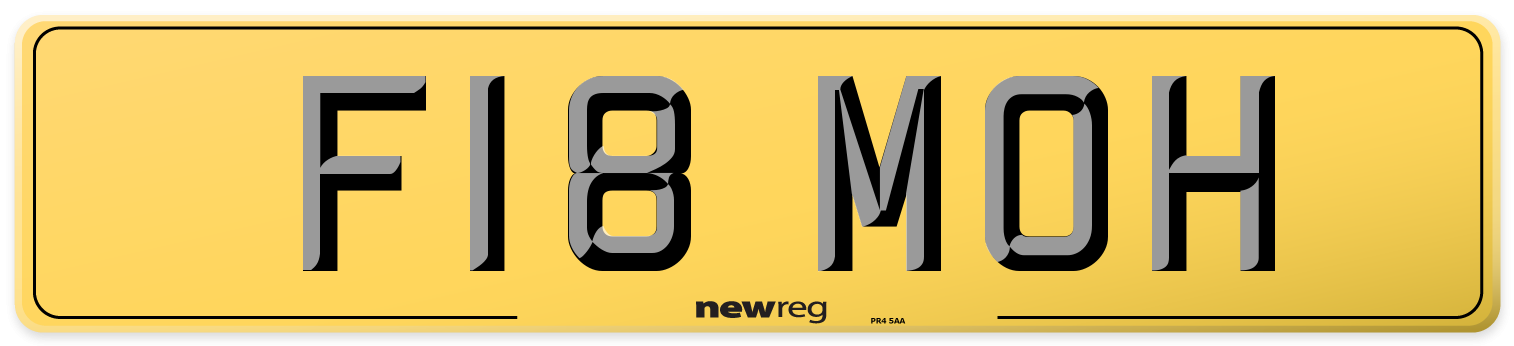 F18 MOH Rear Number Plate