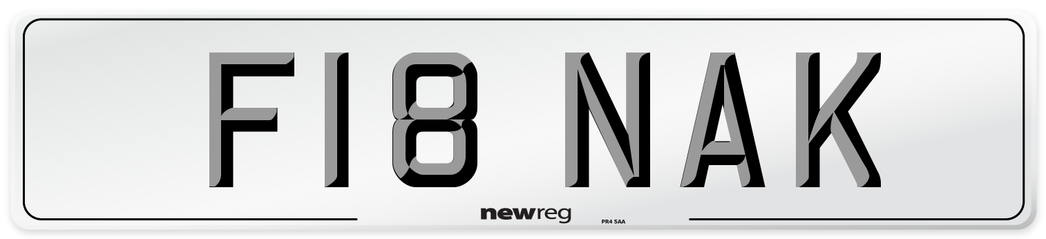 F18 NAK Front Number Plate
