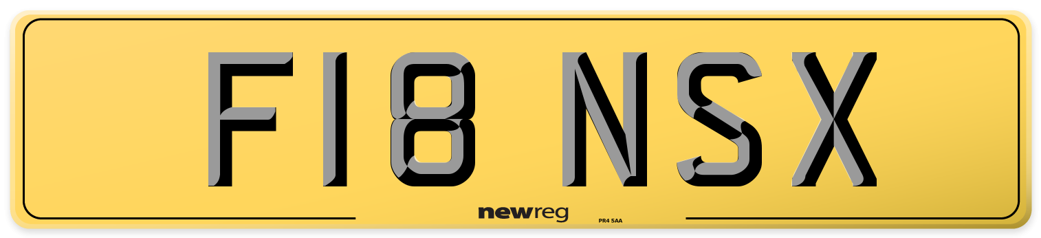 F18 NSX Rear Number Plate
