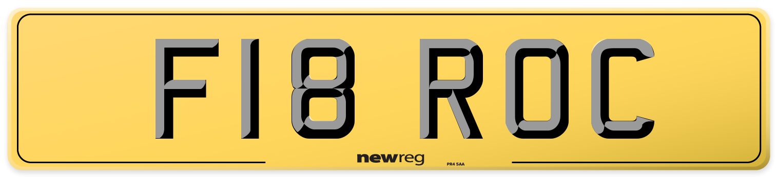 F18 ROC Rear Number Plate