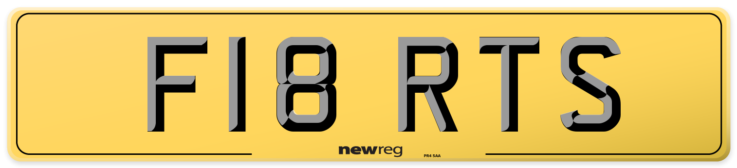 F18 RTS Rear Number Plate