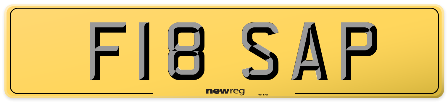F18 SAP Rear Number Plate