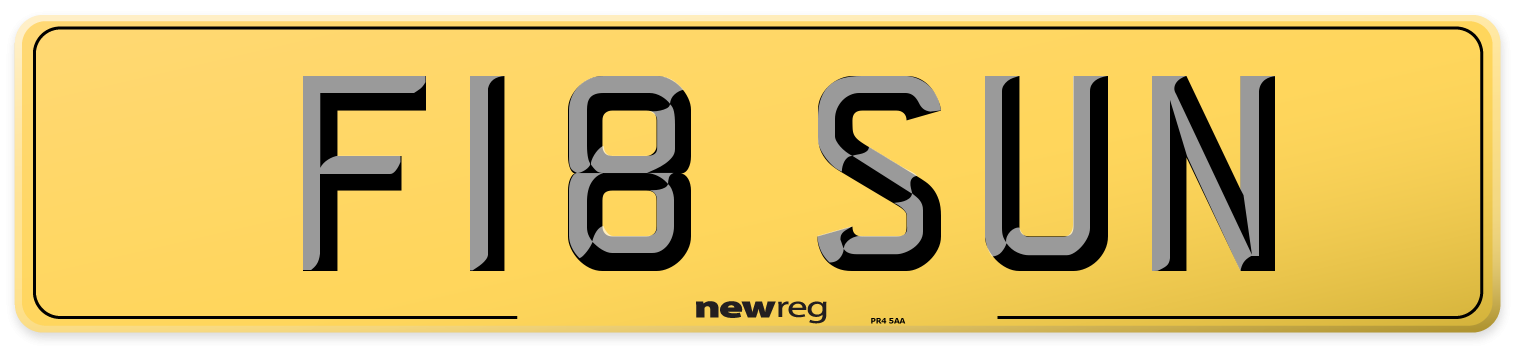 F18 SUN Rear Number Plate