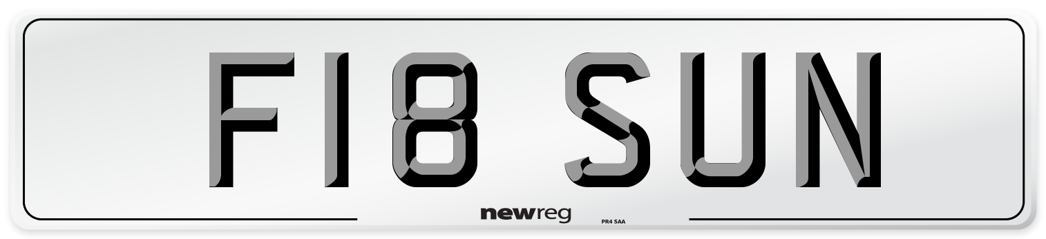 F18 SUN Front Number Plate