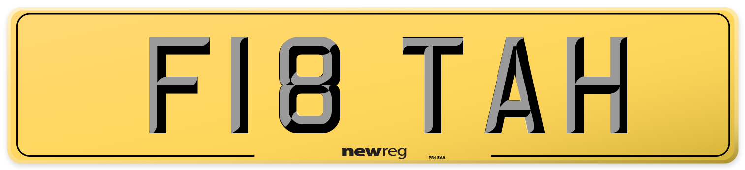 F18 TAH Rear Number Plate