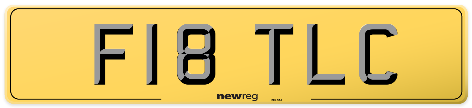 F18 TLC Rear Number Plate