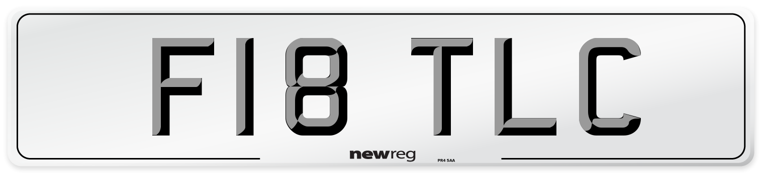 F18 TLC Front Number Plate