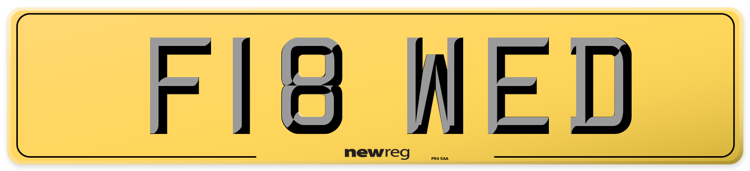 F18 WED Rear Number Plate