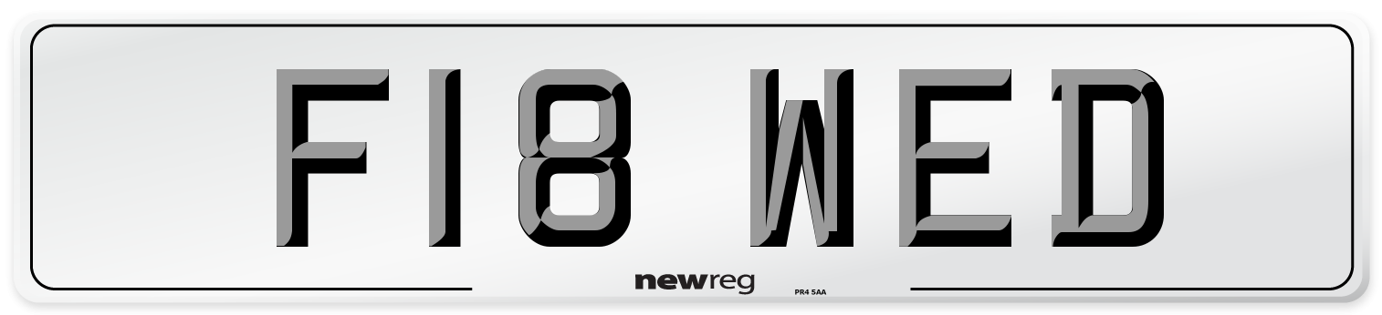 F18 WED Front Number Plate