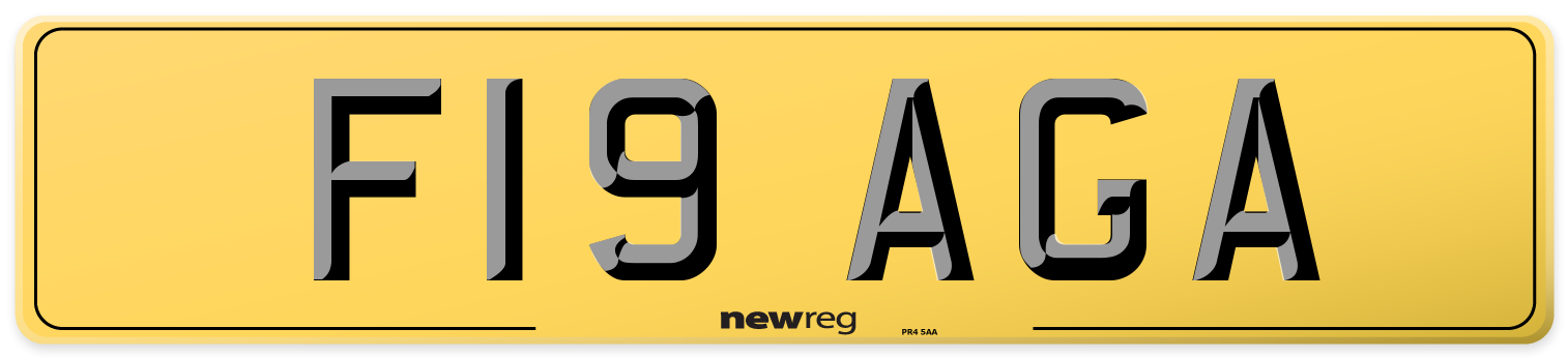 F19 AGA Rear Number Plate