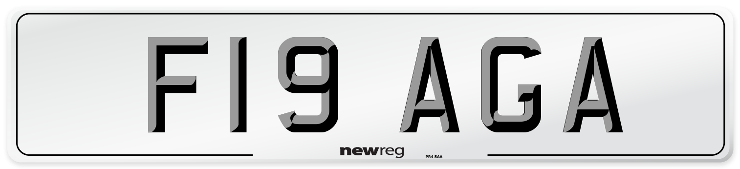 F19 AGA Front Number Plate