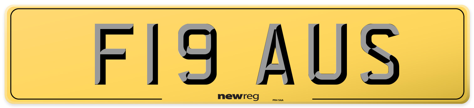 F19 AUS Rear Number Plate