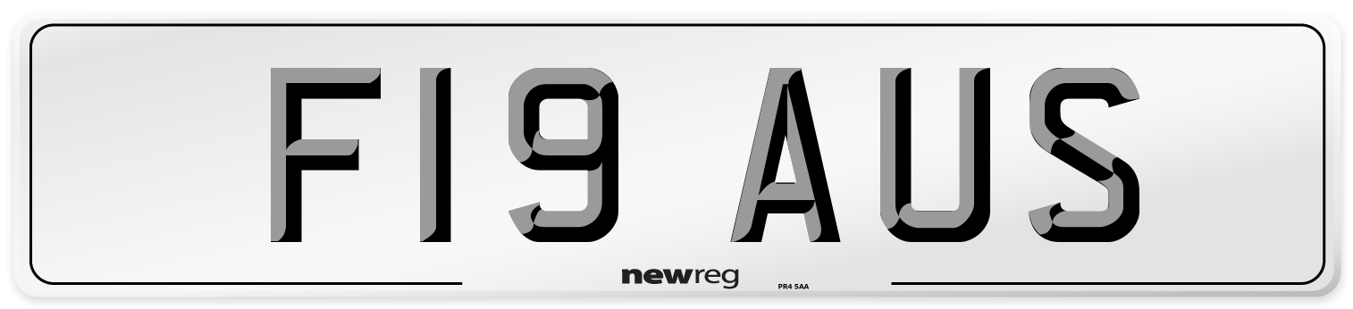 F19 AUS Front Number Plate