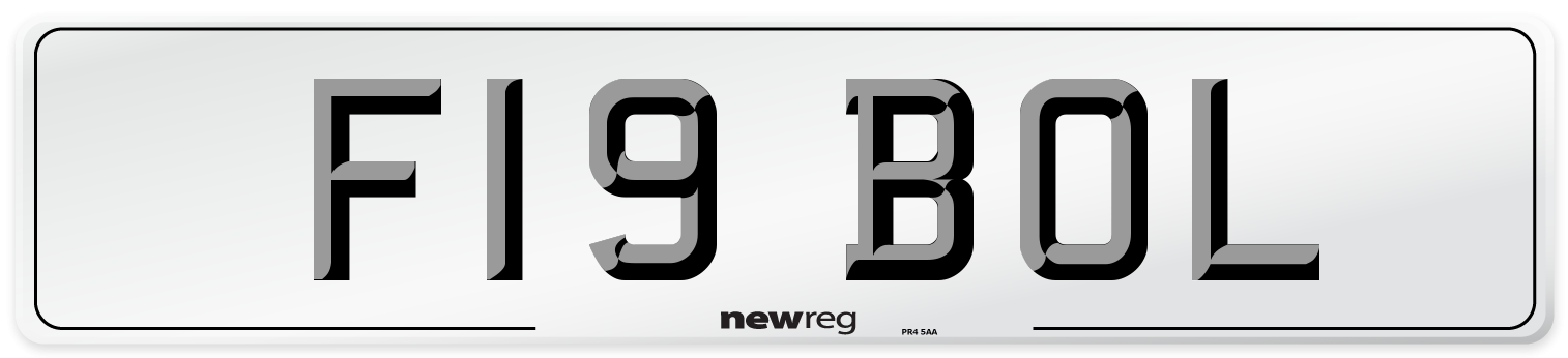 F19 BOL Front Number Plate