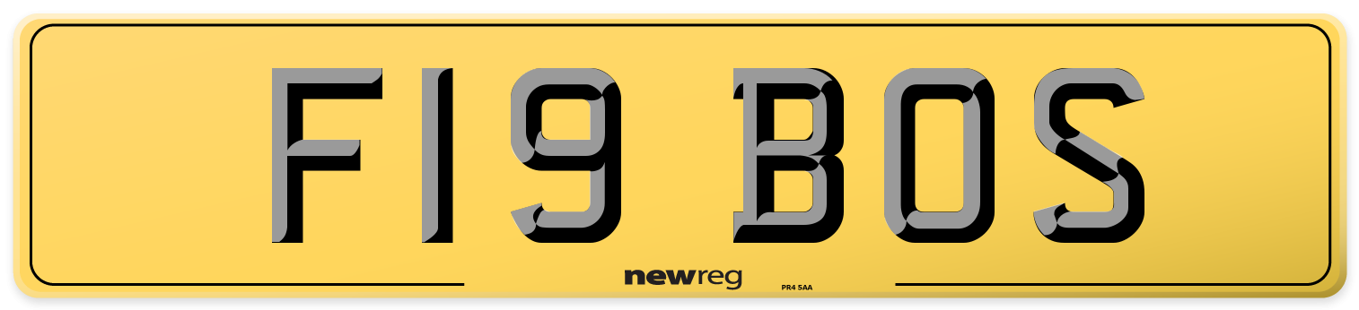 F19 BOS Rear Number Plate
