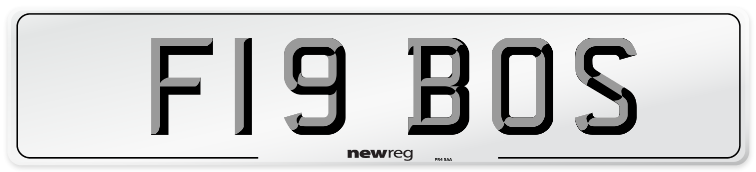 F19 BOS Front Number Plate
