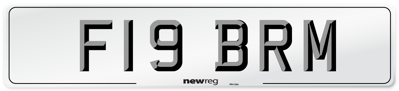 F19 BRM Front Number Plate