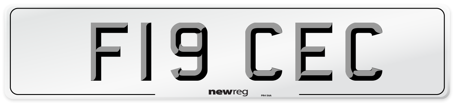 F19 CEC Front Number Plate