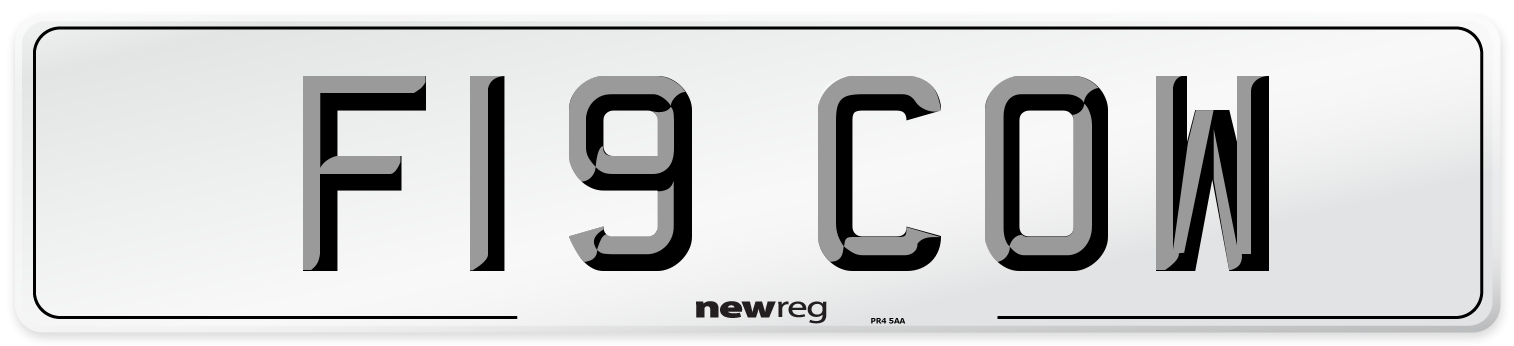 F19 COW Front Number Plate
