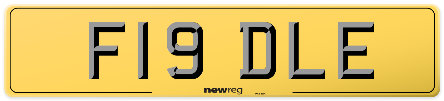 F19 DLE Rear Number Plate
