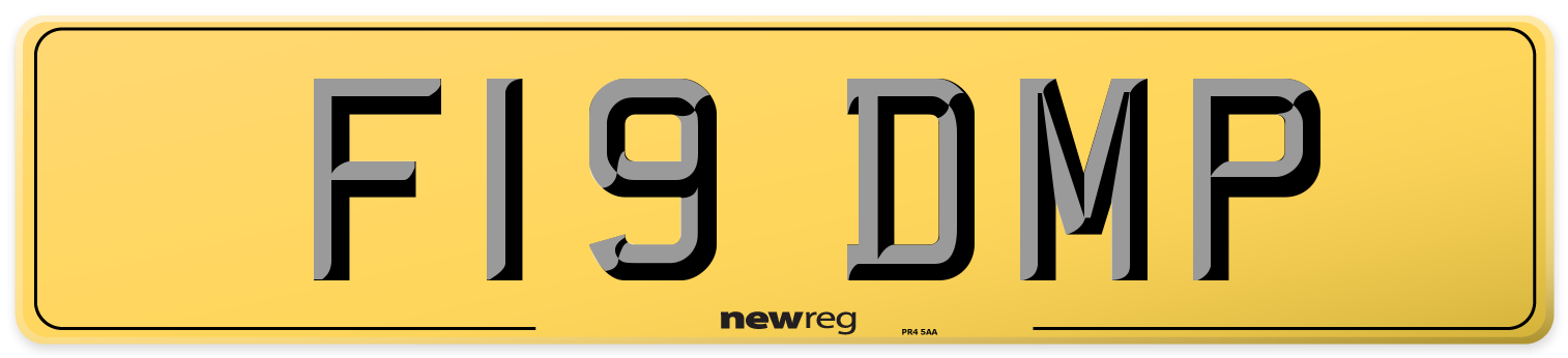 F19 DMP Rear Number Plate