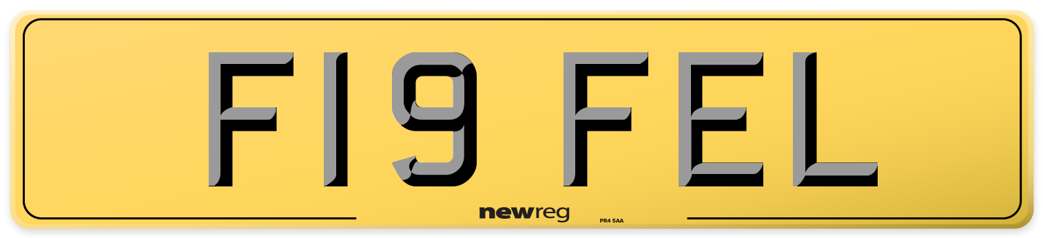 F19 FEL Rear Number Plate