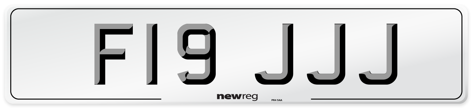 F19 JJJ Front Number Plate