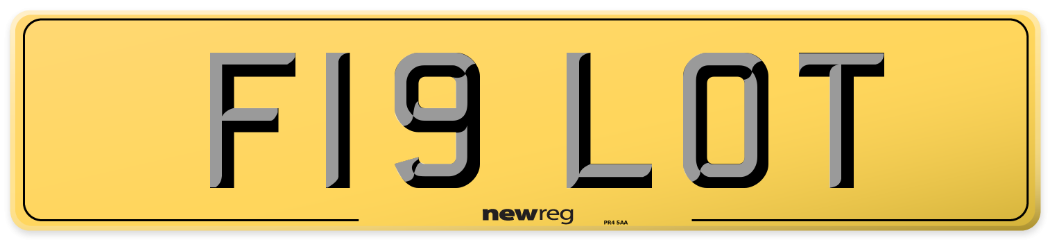 F19 LOT Rear Number Plate