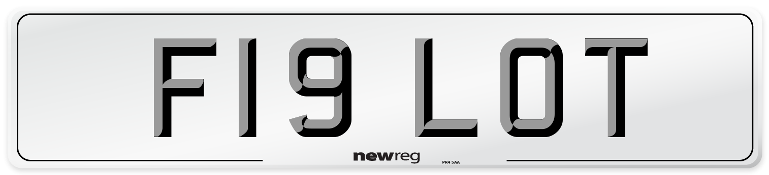 F19 LOT Front Number Plate